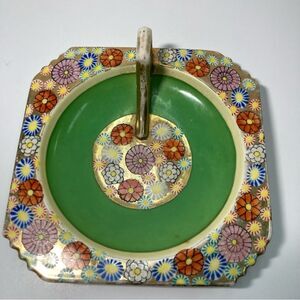 Hand Painted Japanese Ceramic Dish Lemon Slice Art Pottery Tray Vintage Plate